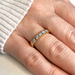 Gull allianse ring med diamanter 5x0,07ct TW/SI