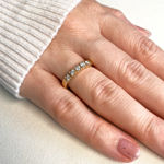 Gull allianse ring med diamanter 5x0,07ct TW/SI