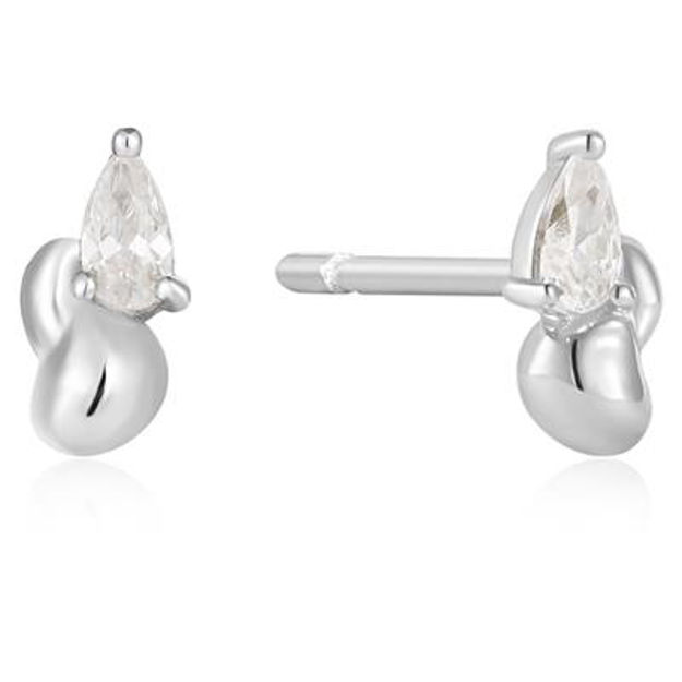 ANIA HAIE earrings twisted wave silver plated STUD E050-02H