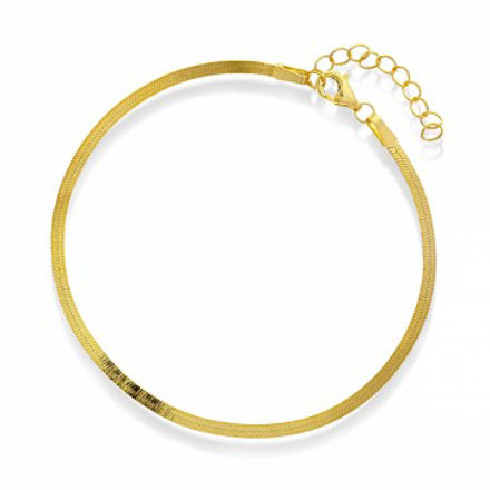 Armbånd slange i forgylt sølv. 17+3 cm