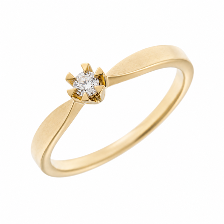 Gull ring med diamant 0,08ct TW/SI