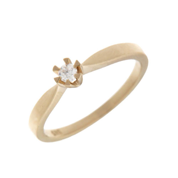 Gull ring med diamant 0,08ct TW/SI