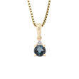 Gull anheng med London blue topas og diamant 0,03ct TW/SI