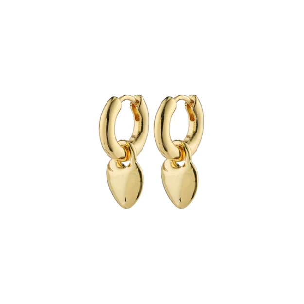SOPHIA recycled heart hoops gold-plated
