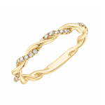 Gull ring snaret med diamanter 0,11ct TW/SI