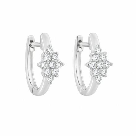 Rhodinert sølv øreringer Cubic Zirconia