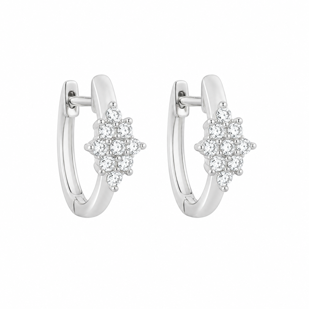 Rhodinert sølv øreringer Cubic Zirconia