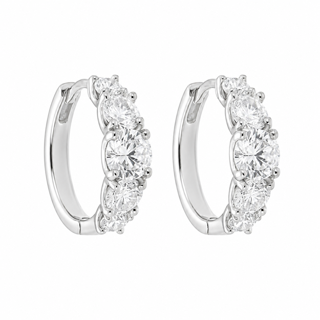 Rhodinert sølv øreringer Cubic Zirconia