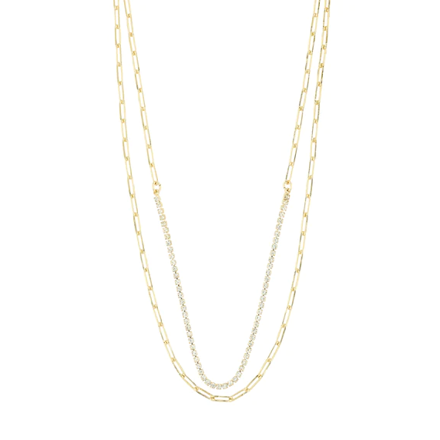 ROWAN recycled necklace, 2-in-1, gold-plated