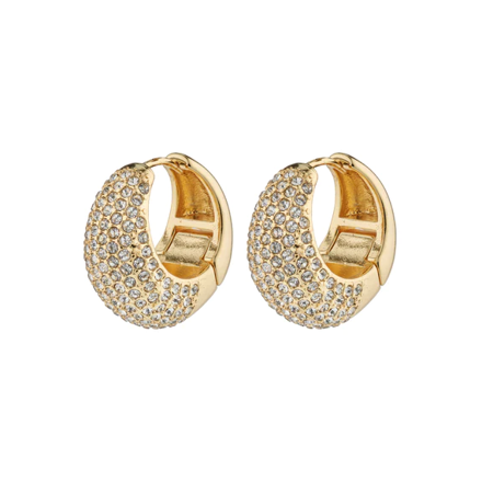 NAOMI recycled crystal hoops gold-plated
