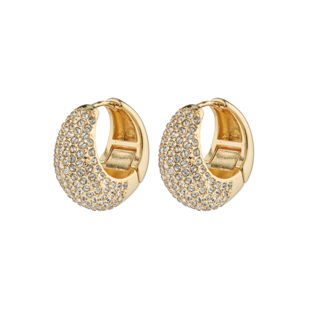 NAOMI recycled crystal hoops gold-plated