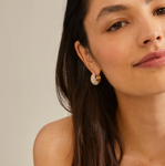 NAOMI recycled crystal hoops gold-plated