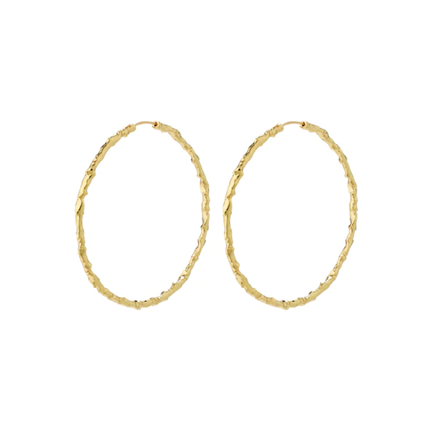 SUN recycled mega hoops gold-plated