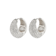NAOMI recycled crystal hoops silver-plated