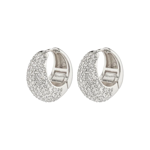 NAOMI recycled crystal hoops silver-plated