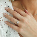 Hvitt gull ring rosett med diamanter 0,25ct TW/SI