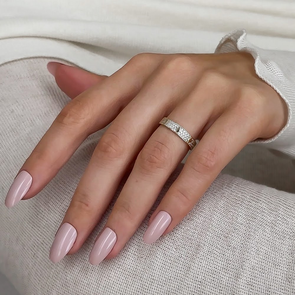 Din Gullsmed. Gull ring 3 rader zirconer og glatte felt