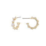 Ashley small oval ear g/clear