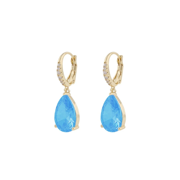 Ashley drop pendant ear g/light blue