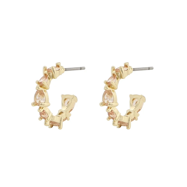 Ashley small oval ear g/champagne