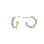 Ashley small oval ear g/light blue