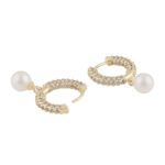 Lydia pearl ring ear g/white