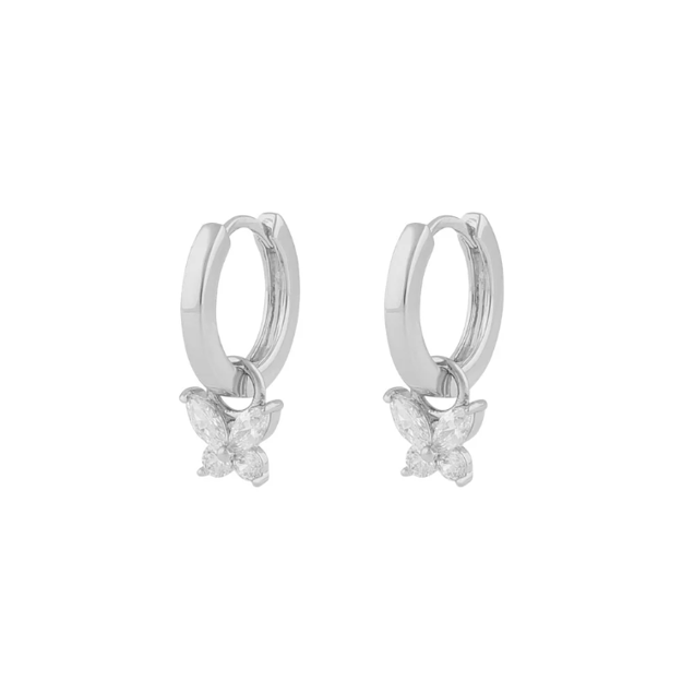 Meya butterfly ring pendant ear s/clear