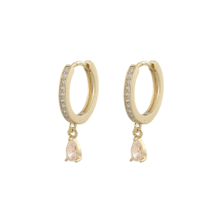 Camille drop ring ear g/champagne