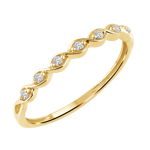 Gull ring snaret med diamant 0,10ct TW/SI