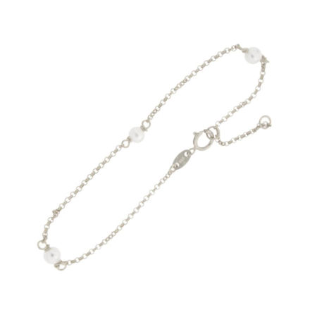 Rhodinert sølv armlenke perler 15+2cm