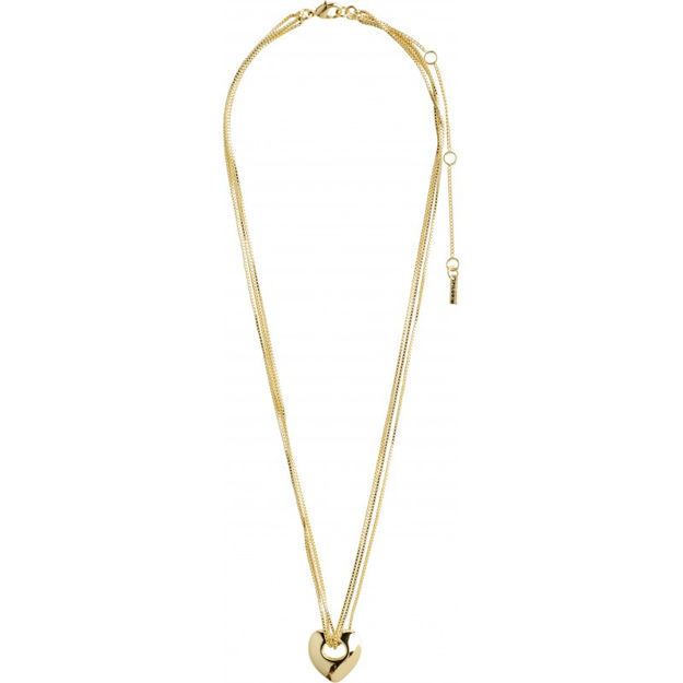 WAVE recycled heart necklace gold plated