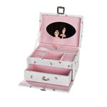 Smykkeskrin til barn med ballerina hvitt/rosa 140x115x100mm