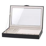 Smykkeskrin svart/kitt m vindu i lokket