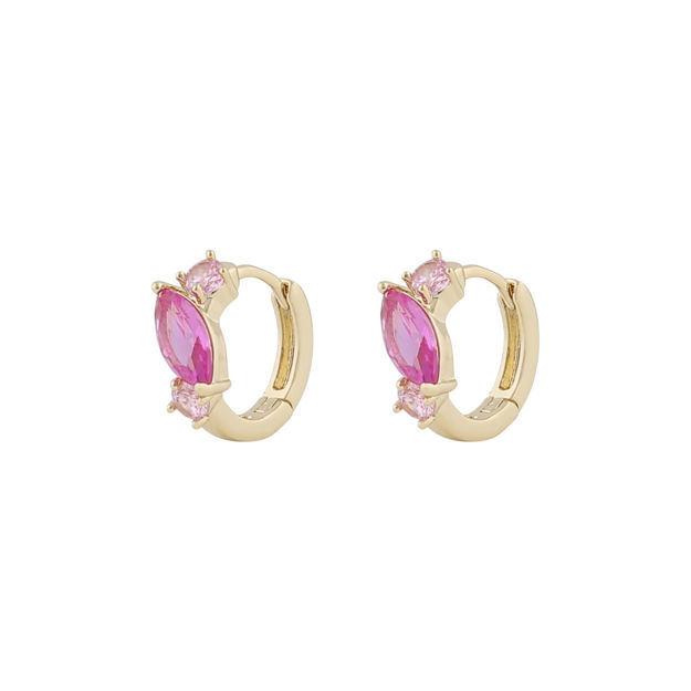 Meadow small ring ear g/fuchsia mix