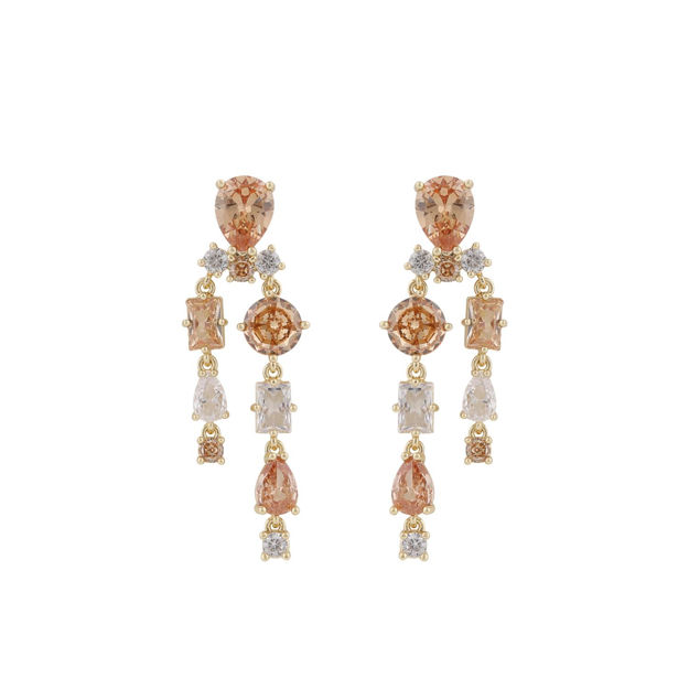 Ellie pendant ear g/mix champagne