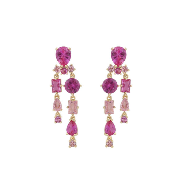 Ellie pendant ear g/mix fuchsia