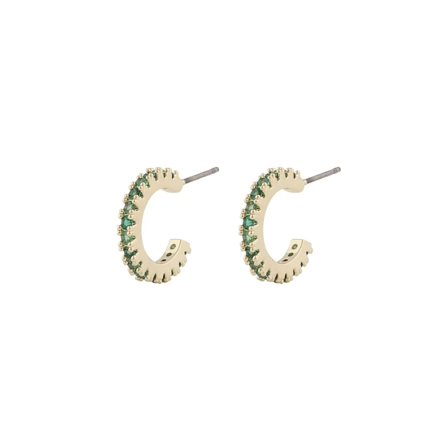 Clarissa small oval ear g/mix green