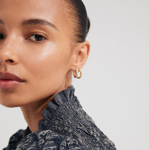 Bloom resirkulerte hoops med krystall, gullbelagt