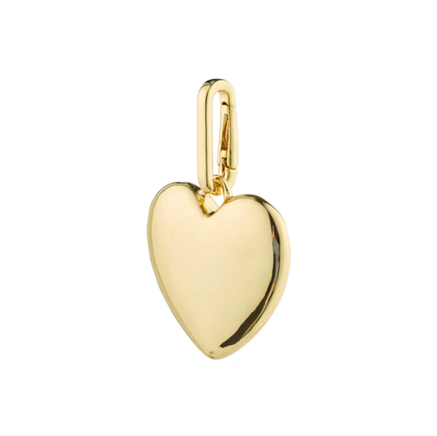 CHARM resirkulert maxi-hjerte-anheng, gullbelagt 30mm