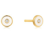 AH OPTIC WHITE ENAMEL STUD EARRINGS E028-02G-W