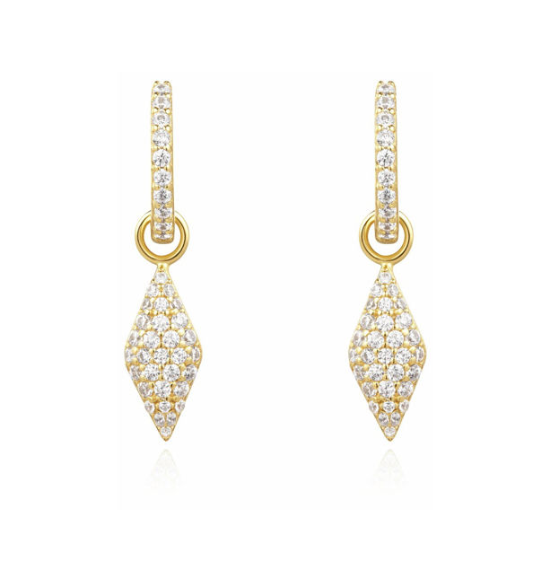 ANIA HAIE GOLD PAVE SPARKLE HOOP EARRINGS 