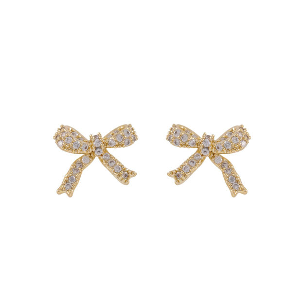 Stina bow stone ear g/clear