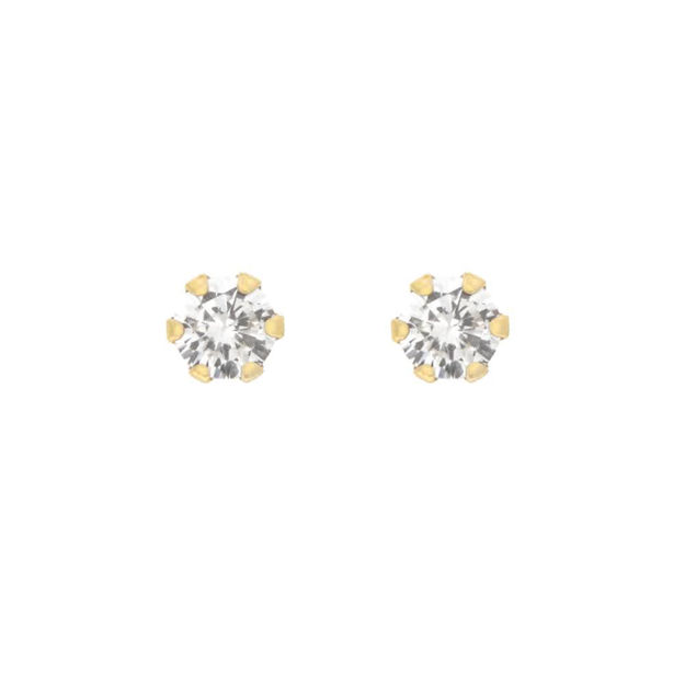 Forgylt sølv øredobber zircon 3mm