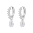 Lucy drop ring pendant ear s/white