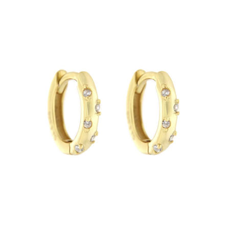 Forgylt sølv øreringer CAIA Cubic Zirconia 1,5mm 10mm