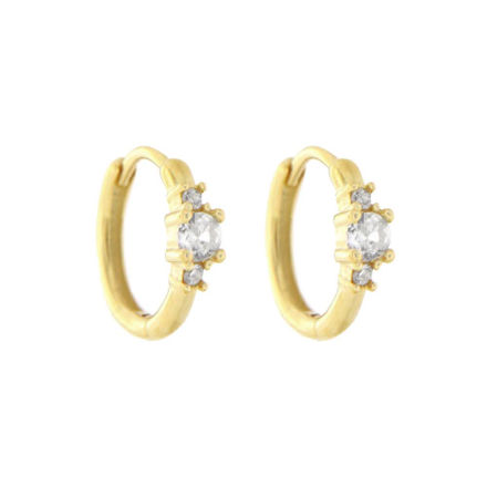 Forgylt sølv øreringer CAIA Cubic Zirconia 12mm 