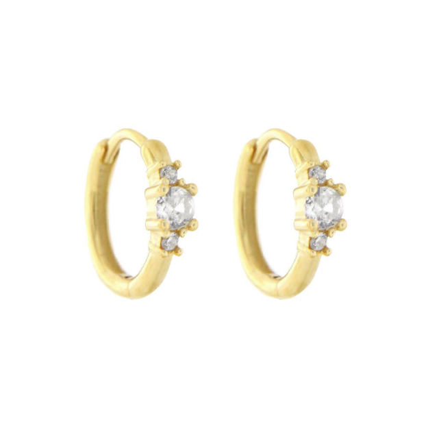 Forgylt sølv øreringer CAIA Cubic Zirconia 12mm 