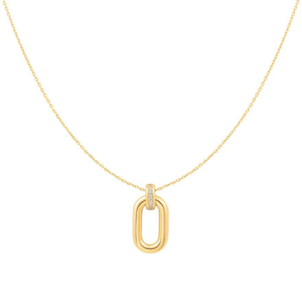 ANIA HAIE gold oval hoop pendant necklace