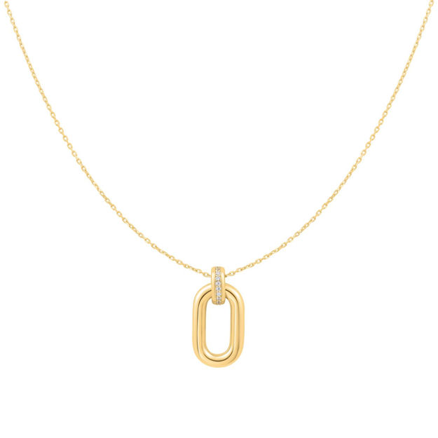 ANIA HAIE gold oval hoop pendant necklace