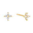 ANIA HAIE gold four-petal stud earrings 6mm